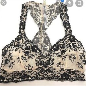 Free People Galloon Nude/Black Lace Racerback Bra